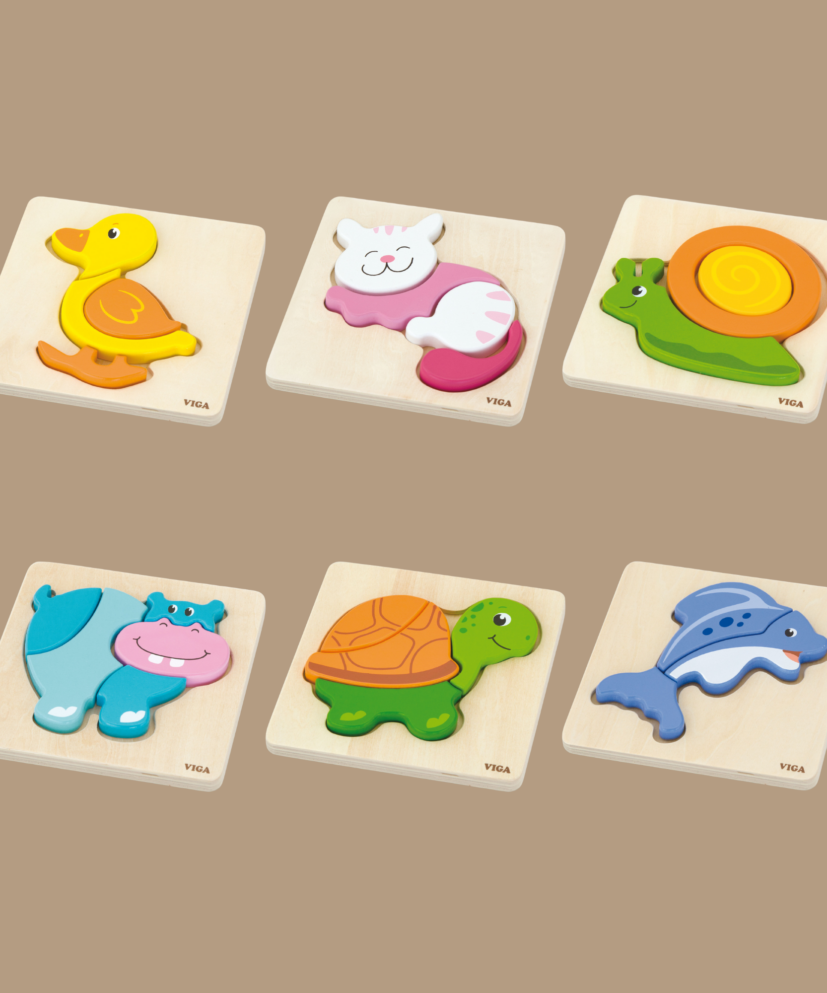 لعبة فيجا كات، أحجية مكعبات من 4 قطع، لعبة مونتيسوري خشبية، تنمي المهارات الحسية والإدراكية والحركية الدقيقة، لعبة تعليمية للأطفال غير سامة وصديقة للبيئة، مناسبة للأولاد والبنات من سن 18 شهرًا فما فوق
