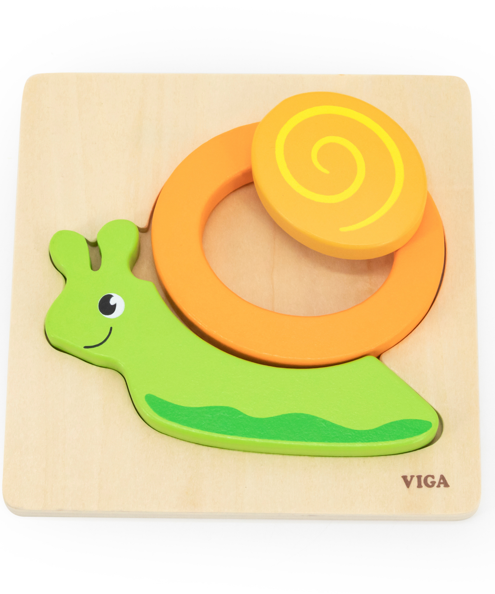 حلزون فيجا، أحجية مكعبات من 4 قطع، لعبة مونتيسوري الخشبية، تنمي المهارات الحسية والإدراكية والحركية الدقيقة، لعبة تعليمية للأطفال غير سامة وصديقة للبيئة، مناسبة للأولاد والبنات من سن 18 شهرًا فما فوق