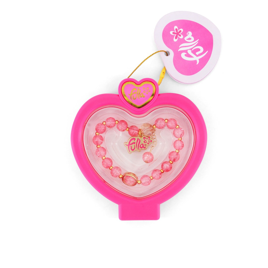 Fulla Little Charmers Bracelet Set for Girls Ages 3+, 4 Stylish Beaded Designs with Metal Heart Charm in Cute Case, Colorful Fashion Jewelry Accessory for Creative Play