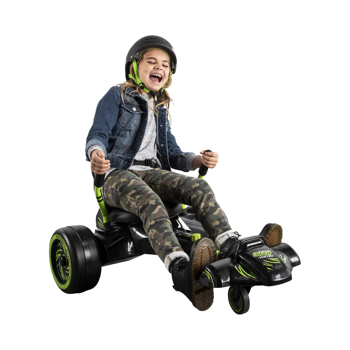 Huffy Green Machine Drift Trike for Kids, Pedal Powered Ride On with 360 Degree Spins and Drifts, Dual Stick Steering and Bucket Seat, Outdoor Ride On Toy for Ages 8Y+