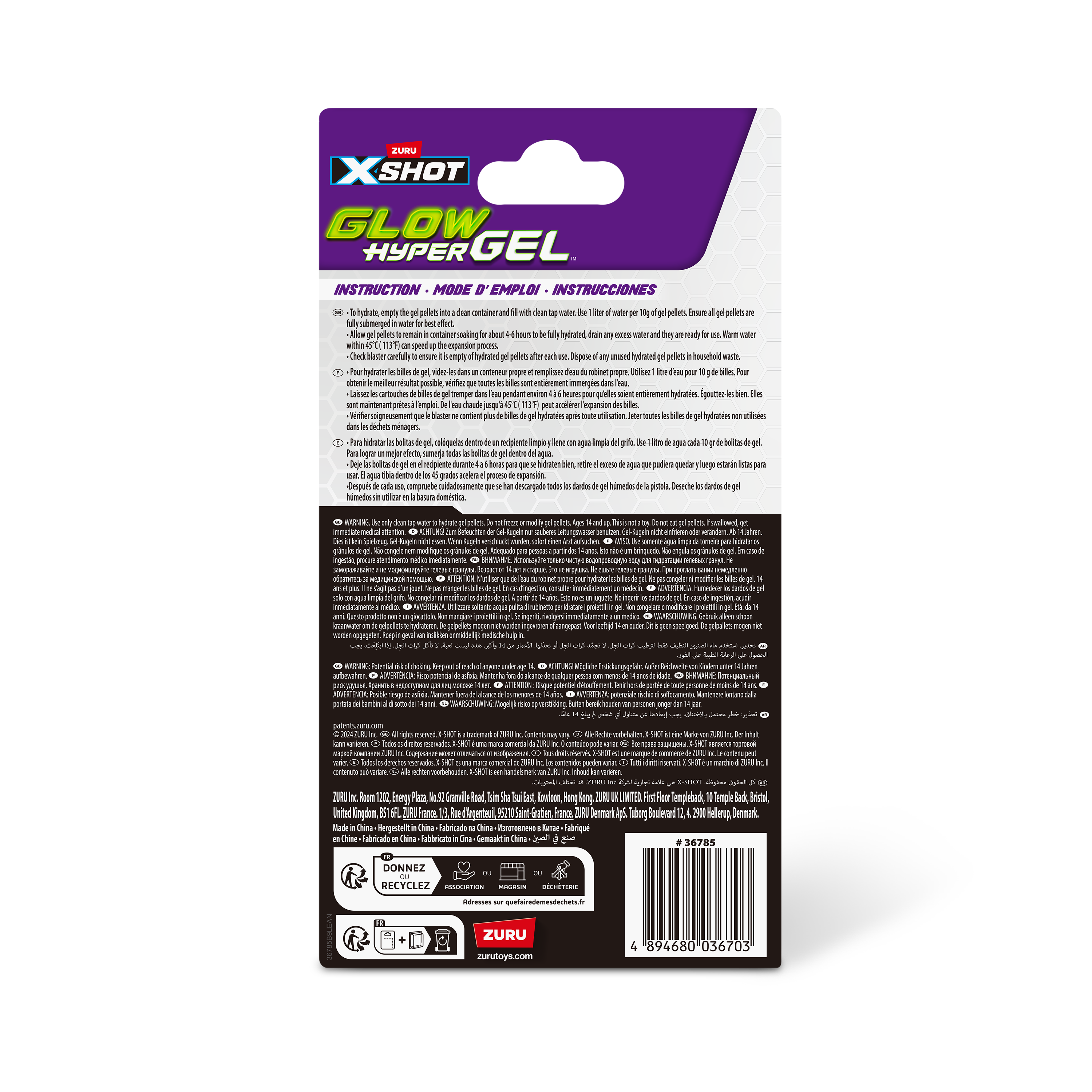 X Shot Hyper Gel Glow In The Dark Gellet Refill 15000 pcs, Toy Ammo for Boys, Age 14+