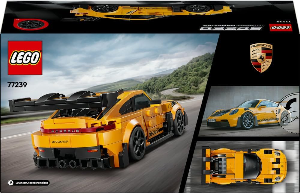 LEGO Speed Champions Porsche 911 GT3 RS Super Car Toy - Car Model Kit with a Driver Minifigure - Birthday Gift for 9+ Year Old Boys - 77239