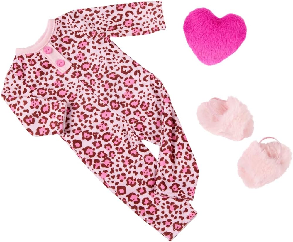 Our Generation Doll w/Leopard Pajama & Heart Pillow, Gracia | Premium Quality Toy for Kids