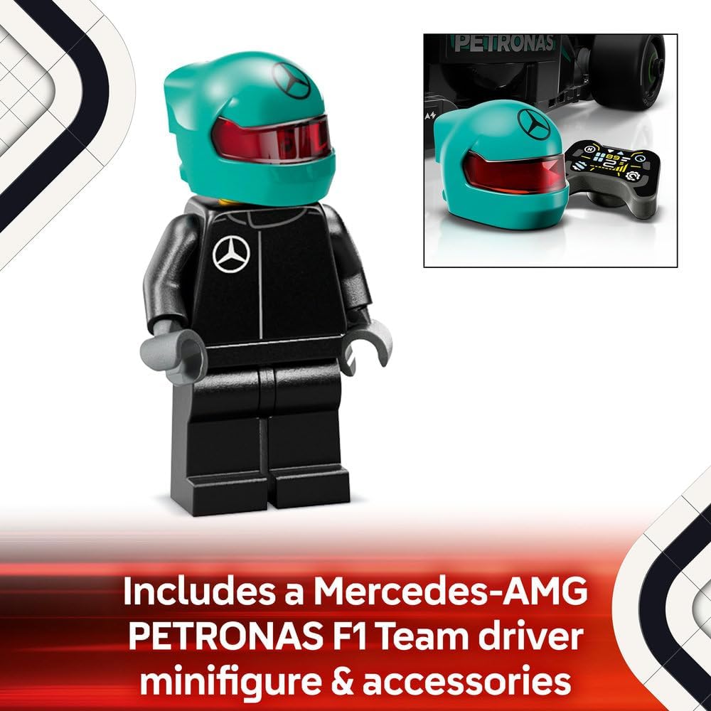 LEGO Speed Champions Mercedes-AMG F1 W15 Race Car Toy with a Collectible Formula 1 Driver Minifigure - Model Kits for 10+ Year Old Boys & Girls or Adult Motorsport Fans 77244