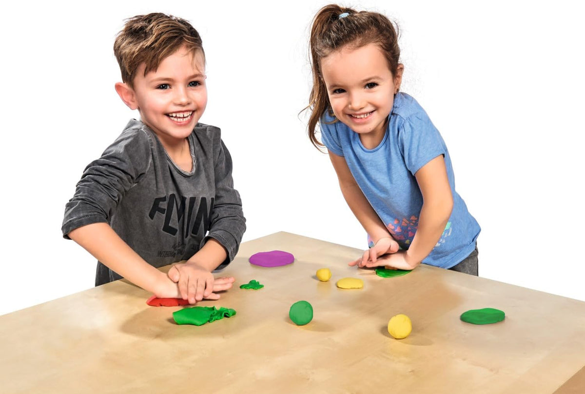 Simba A&F Dough Set Fruit Bucket, 16-Piece Modeling Playset for Creative Play, Safe Soft Dough with Fruit Shapes, Art and Fun Activity Set for Kids 3+