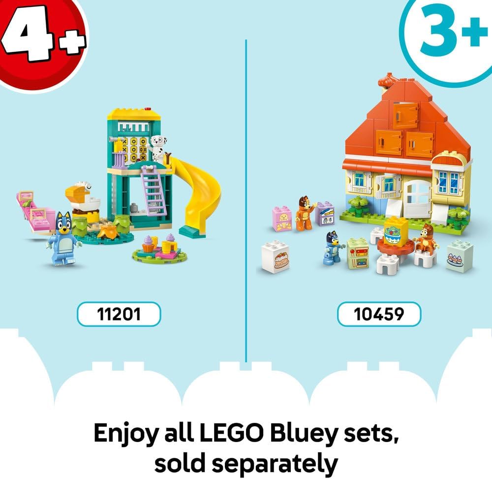 LEGO DUPLO Bluey Ice Cream Trip Toddler Toy with Vehicle Ice Cream Stand and 2 Figures including Bandit Gift for 2+ Year Old Girls and Boys 10458