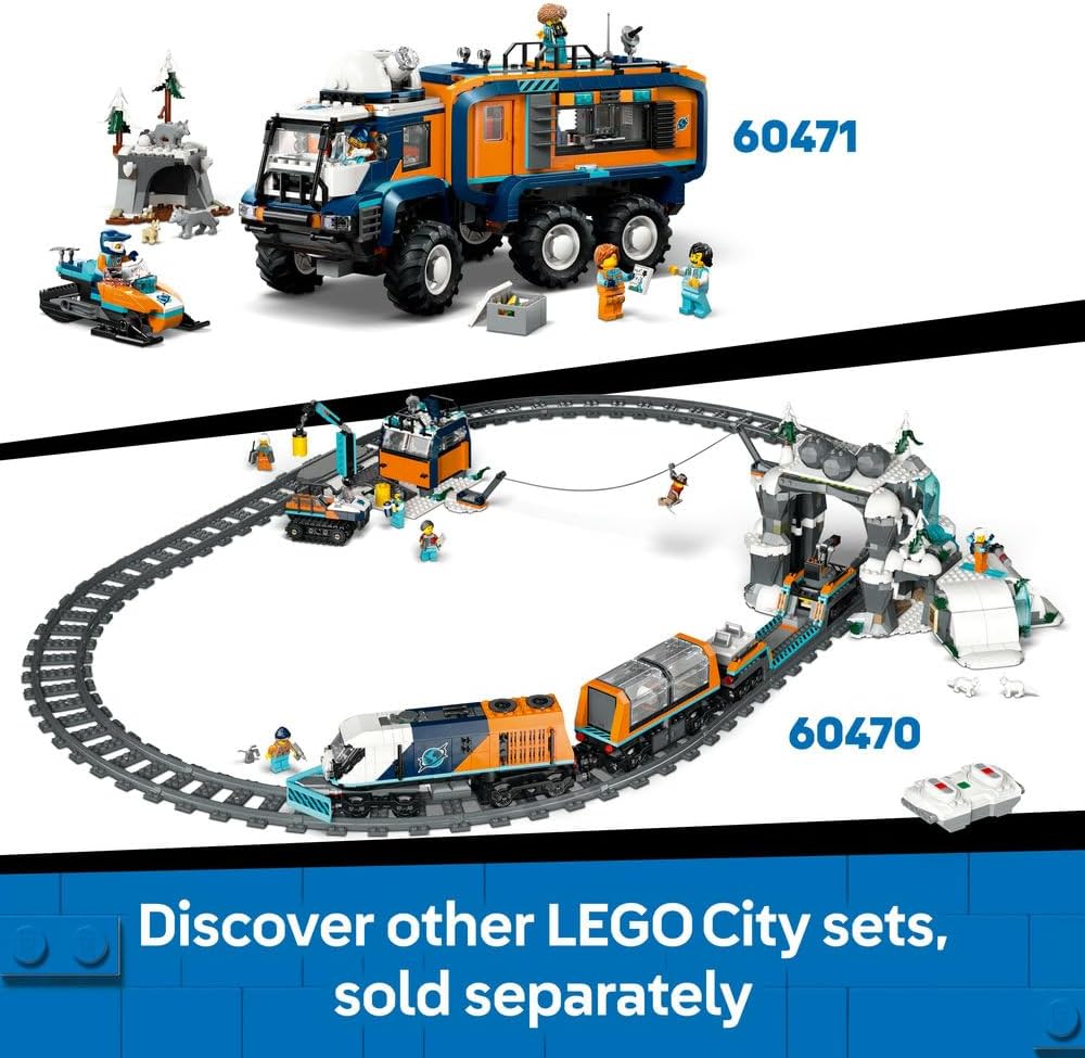 LEGO City Central Train Station Set - incl. a Maintenance Vehicle Toy, Working Lift, 2 Platforms & a Track Piece, plus 6 Minifigures - Creative Ramadan Gift for 7+ Year Old Boys & Girls - 60469