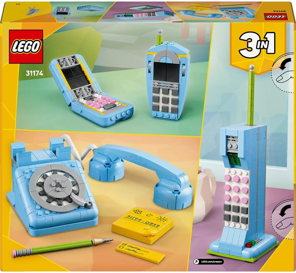 LEGO Creator 31174 Retro Telephone 3-in-1 Building Kit for Ages 8+