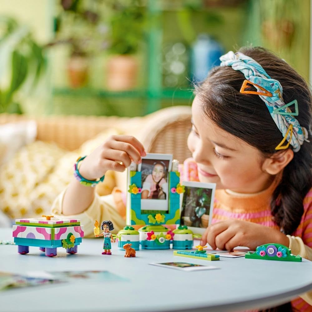 LEGO ǀ Disney Encanto Mirabel’s Photo Frame and Jewellery Box, Buildable Toy for Kids with Wearable Bracelet and Mirabel Madrigal Character Minidoll Figure, Ramadan Gift for Girls and Boys 43239