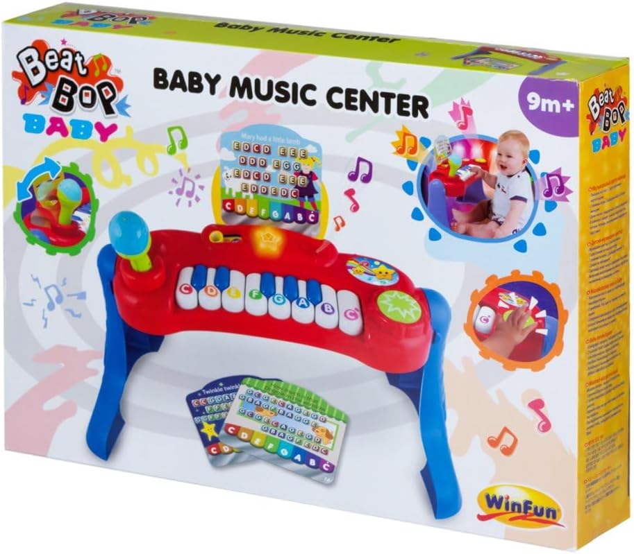 Winfun Baby Music Center, Light Up Musical Activity Desk with Piano Keys Instruments and Learning Songs, Interactive Music Station with Lighted Keys and Sounds, Infant 9 Months+