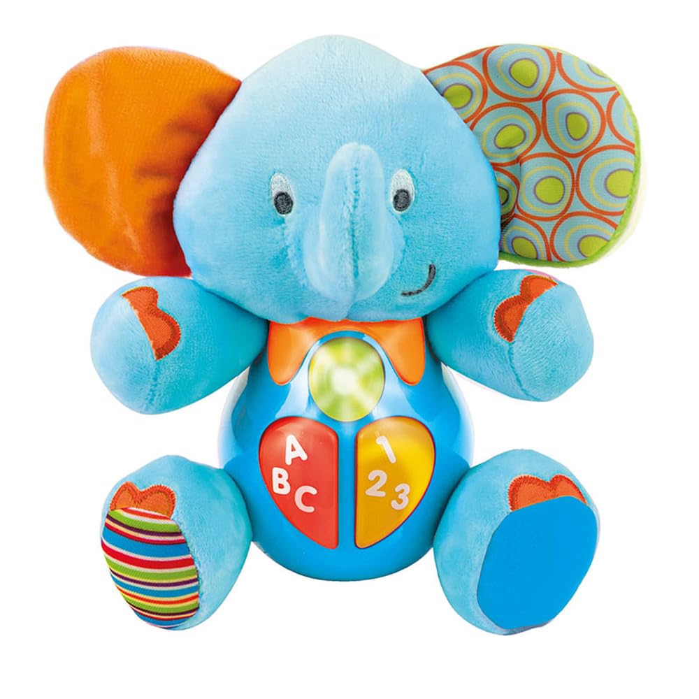 Winfun Timber Elephant Singing and Learning Toy Blue, Light Up Musical Educational Toy for Toddlers, Batteries Included