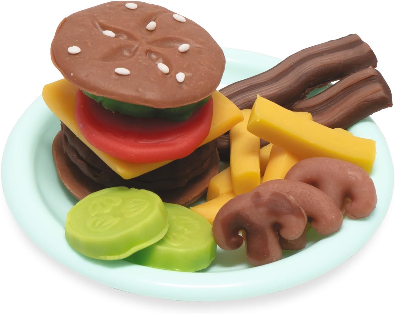 Simba Art & Fun Burger Kneading Set, 4 x 50g Modelling Dough with Grill & Accessories, 13-Piece Clay Set for Kids 3+