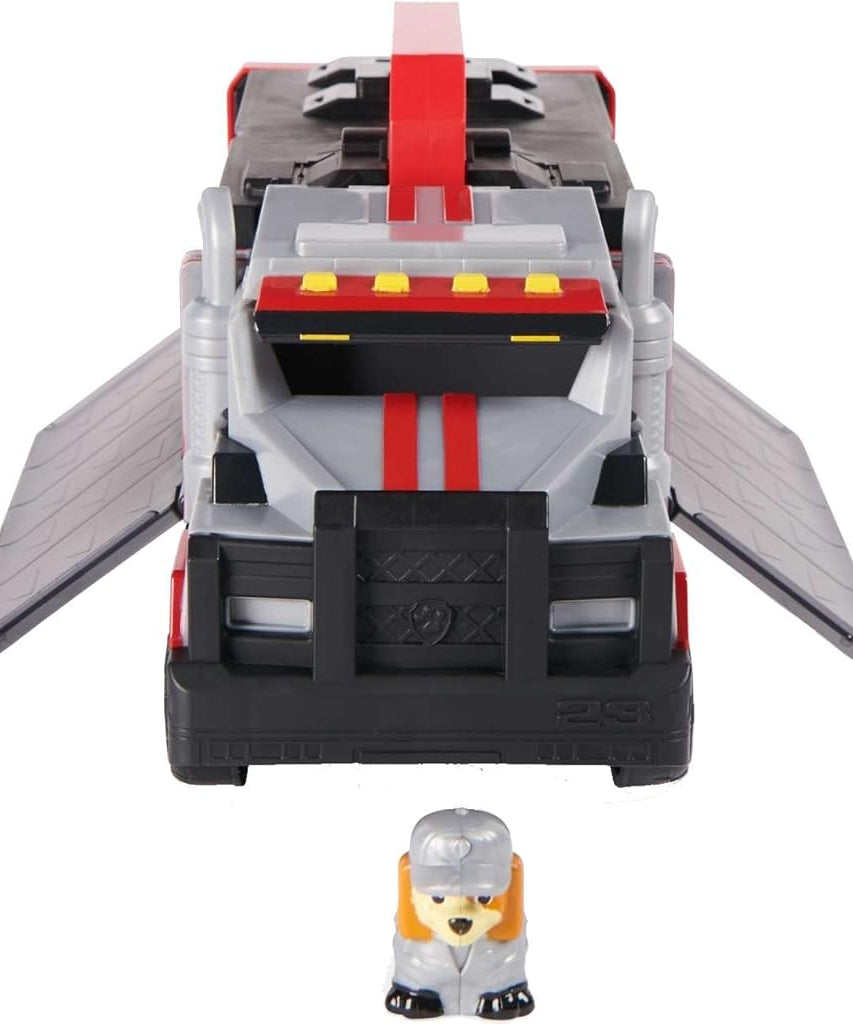 مجموعة لعب شاحنة كبيرة من PAW Patrol Big Truck Pups، مع 3 شخصيات، وكابينة متحركة، وحقيبة تخزين، ولعبة للأطفال