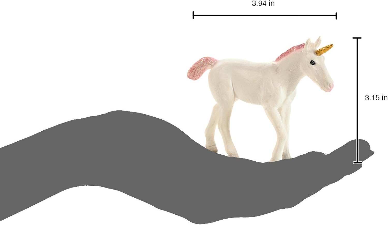 MOJO Unicorn Baby Toy Figure, Hand-Painted Fantasy Animal, Realistic Collectible Figurine, Educational Diorama Model, Ages 3+
