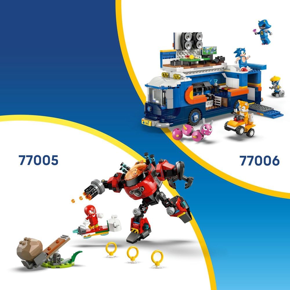 LEGO Sonic the Hedgehog Team Sonic Command Truck Toy - Interactive Set with an ATV Car & 5 Figures incl. Tails - Gift for 8+ Year Old Boys, Girls & Gaming Fans - 77006
