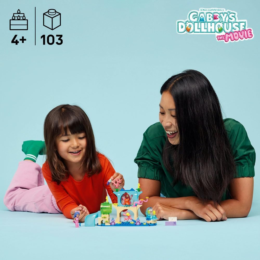 LEGO Gabby's Dollhouse Mermaid Gabby's Aquarium Adventure Toy with Gabby Mini Doll MerCat Figure and Accessories Gift for 4+ Year Old Girls and Movie Fans 11204