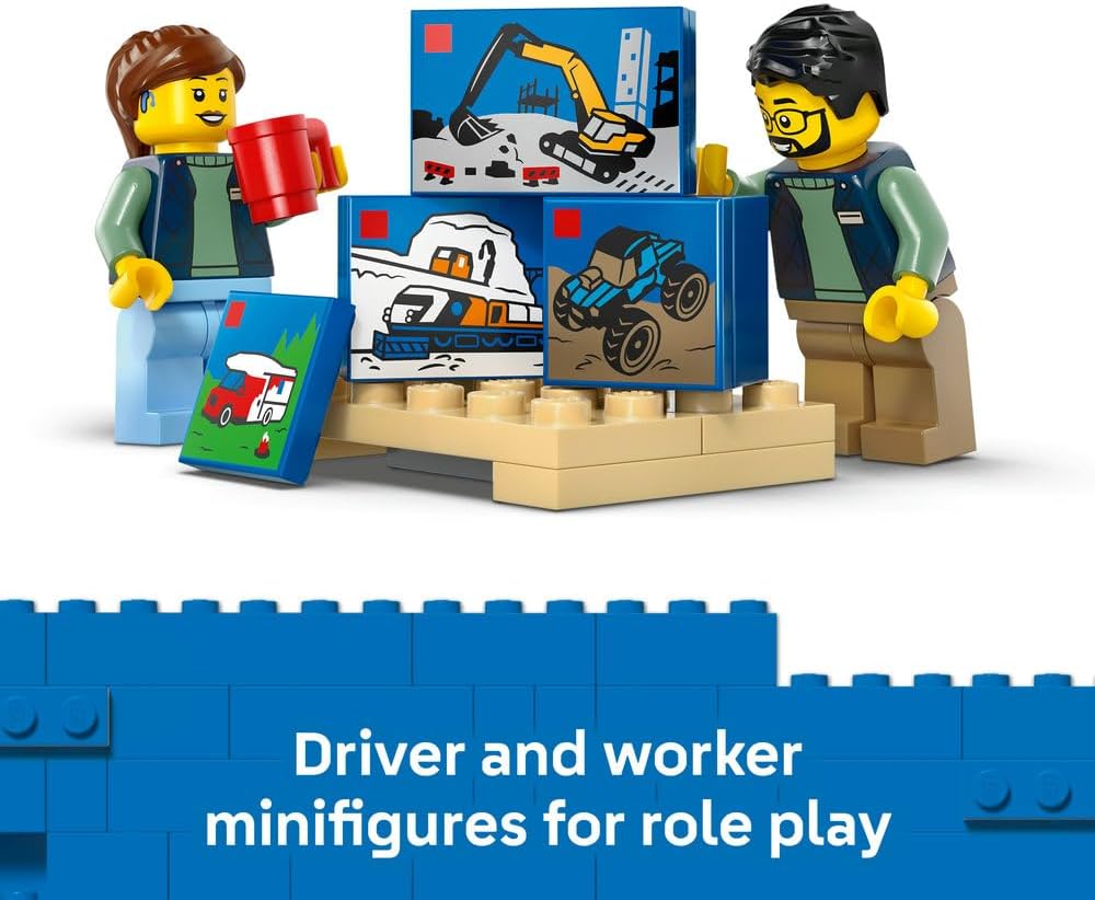 LEGO City The LEGO Van Toy - Delivery Truck Model Building Kit w/ 2 Minifigures, Trolley & Accessories - Birthday Gift Idea for 6+ Year Old Boys - 60500