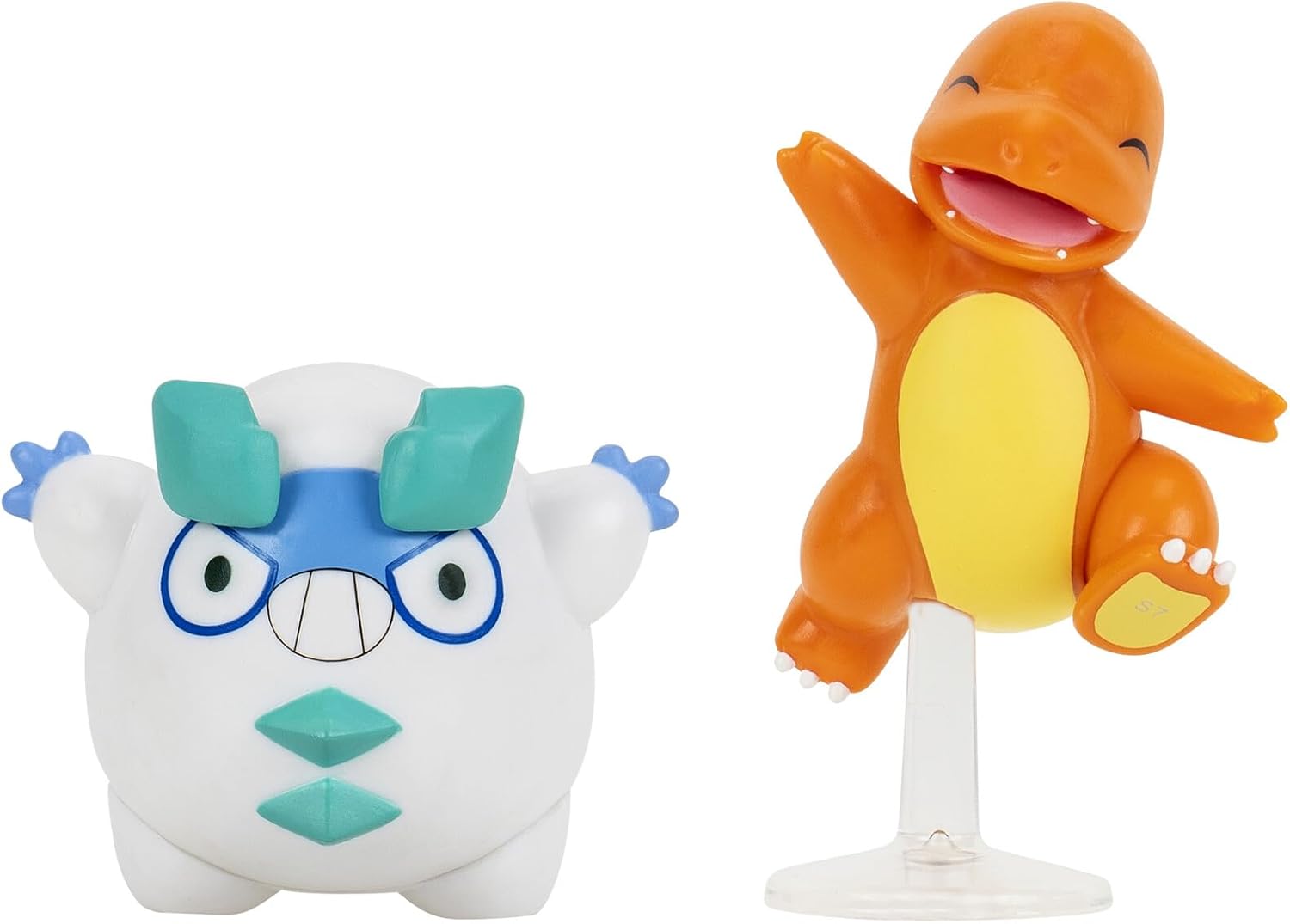 Pokemon Battle Figure Galarian Darumaka & Charmander, Official Detailed Action Figures, Play Figurines for Kids, Toy Gift