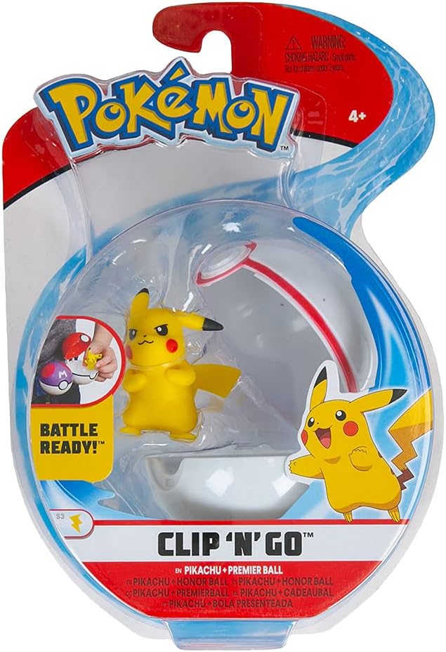 Pokemon Clip N Go Pikachu & Premier Ball, Multicolor Pkw0151