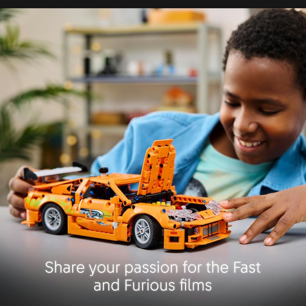 LEGO Technic Fast and Furious Toyota Supra MK4 Toy Car - 6 Cylinder Engine & Opening Doors - Model Kits for 9+ Years Old Boys & Girls or Adult Motorsport Fans - Ramadan Gift Idea - 42204