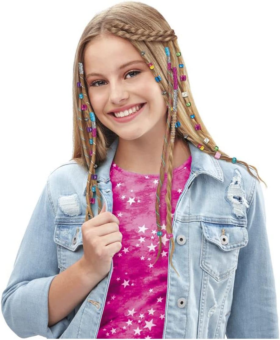 Cra-Z-Art Shimmer N Sparkle Deluxe Styler Braid, Bead & Twist, Hair Braiding Machine for Kids, Hair Styler Twister Toy, Fashion Threads & Accessories for Girls Long Hairs, Ages 8 Year & Up - 65576