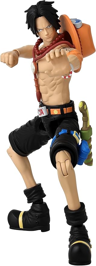 Bandai Anime Heroes One Piece Figure Portgas D Ace Action Figure Articulated Ace Anime Figure With Swappable Arms And Faces, Pirate Toys Range, Pirate Toys, Gift, Manga Lovers, Collectible Manga
