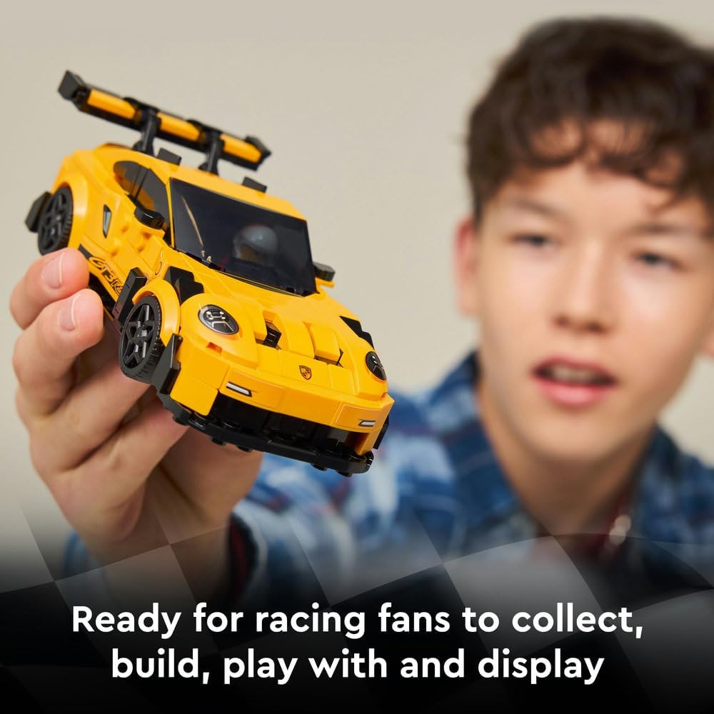 LEGO Speed Champions Porsche 911 GT3 RS Super Car Toy - Car Model Kit with a Driver Minifigure - Birthday Gift for 9+ Year Old Boys - 77239
