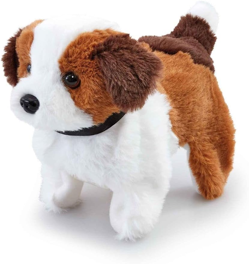 Addo Pitter Patter Pets Flip Over Puppy Battery Operated, Fluffy Fur with Expressions, Plush Toy, Interactive Plush, 3 Years+