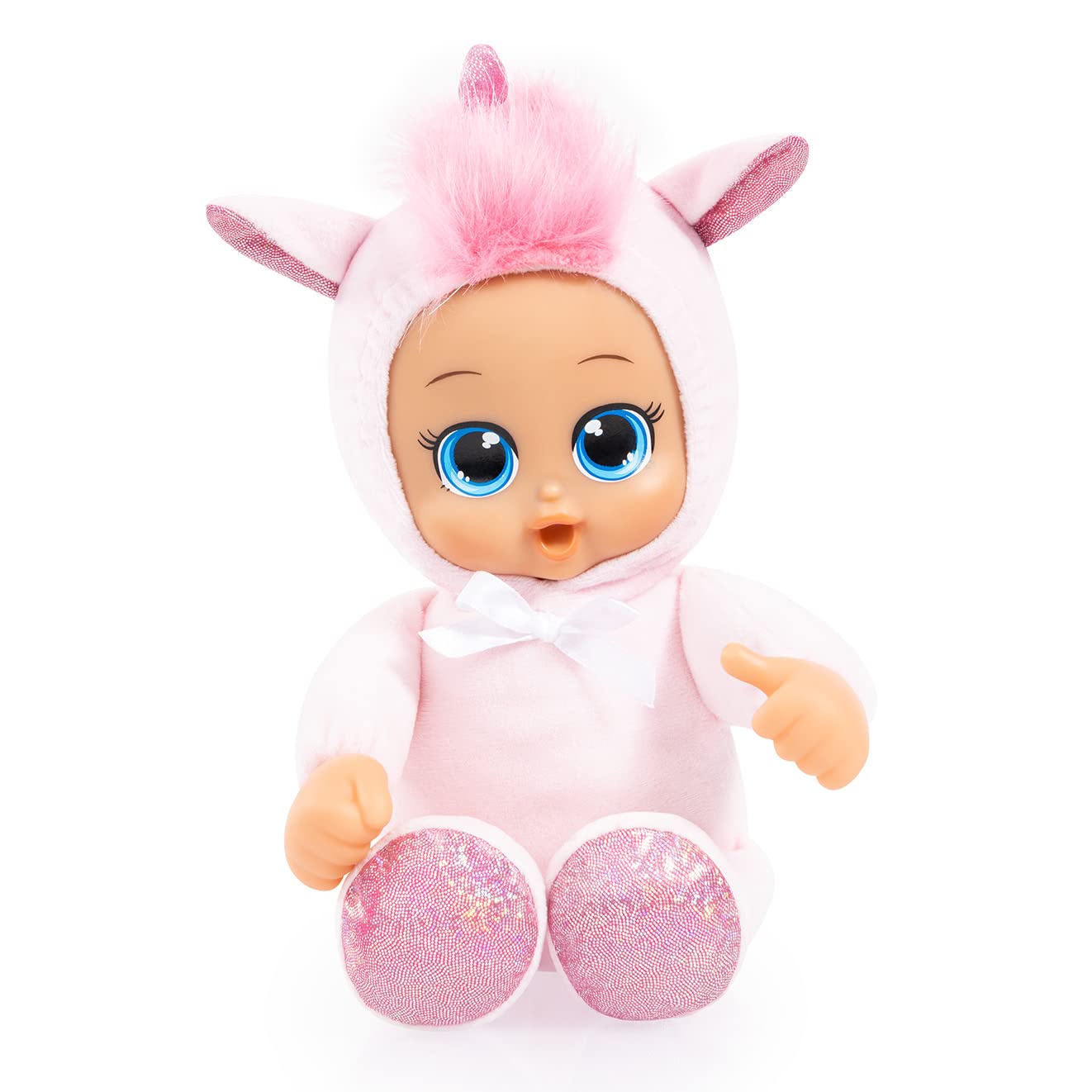 Bayer Funny Baby Doll 30cm Soft Body with Unicorn Romper, Cuddly Role Play Doll for Toddlers, 10M+ Months