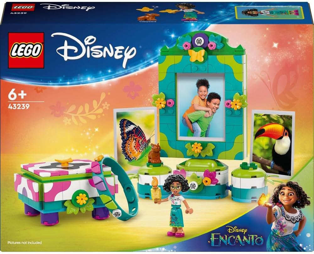 LEGO ǀ Disney Encanto Mirabel’s Photo Frame and Jewellery Box, Buildable Toy for Kids with Wearable Bracelet and Mirabel Madrigal Character Minidoll Figure, Ramadan Gift for Girls and Boys 43239