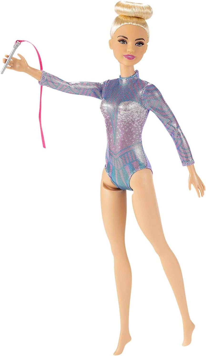Barbie Rhythmic Gymnast Blonde Doll (12-in/30.40-cm), Leotard & Accessories