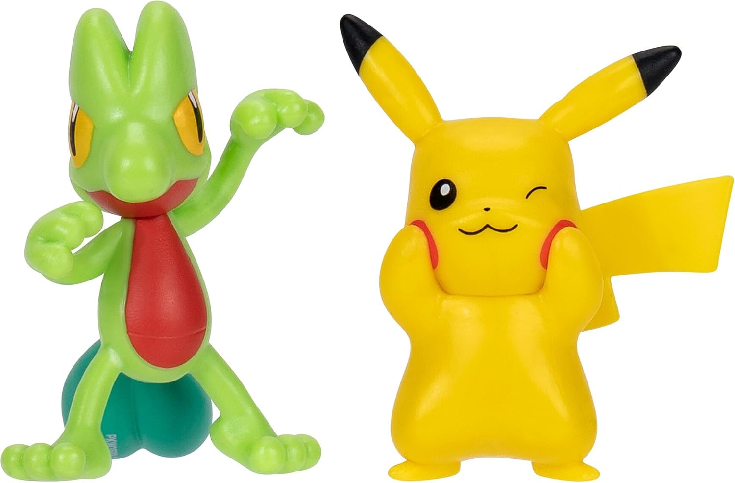 Pokemon Pikachu & Treecko Figures, Detailed Official Figures, Battle Ready, Action Figurines, Collectibles, Display Toys for Boys, Battle Figure