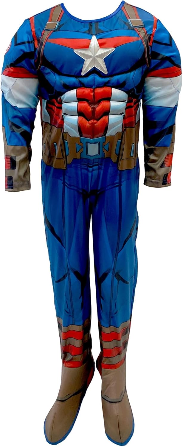 Party Centre Marvel Avengers Captain America Deluxe Costume, 5-6 years