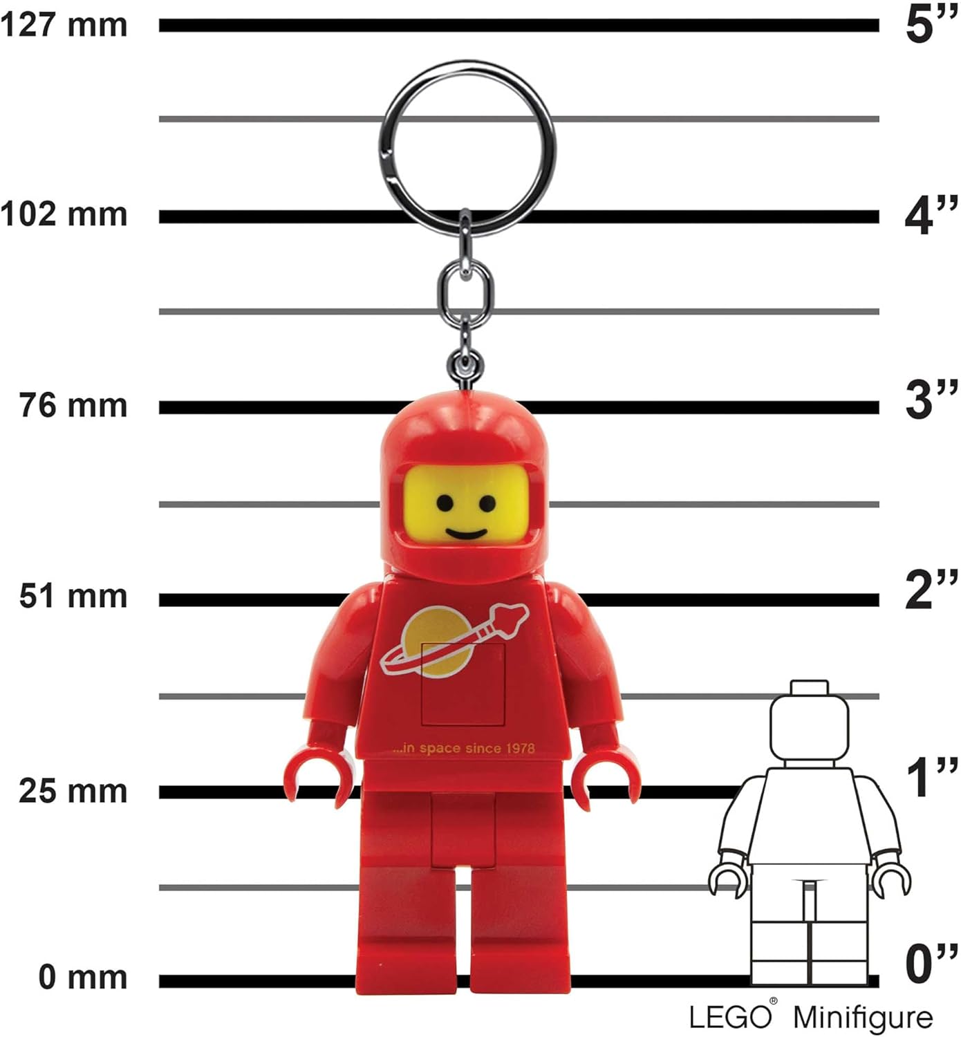 IQ Lego Iconic Schlüsselanhänger mit LED-Taschenlampe Spielzeuggeschenke für Kinder - 76 mm große Figur - 2 CR2025 Batterien enthalten