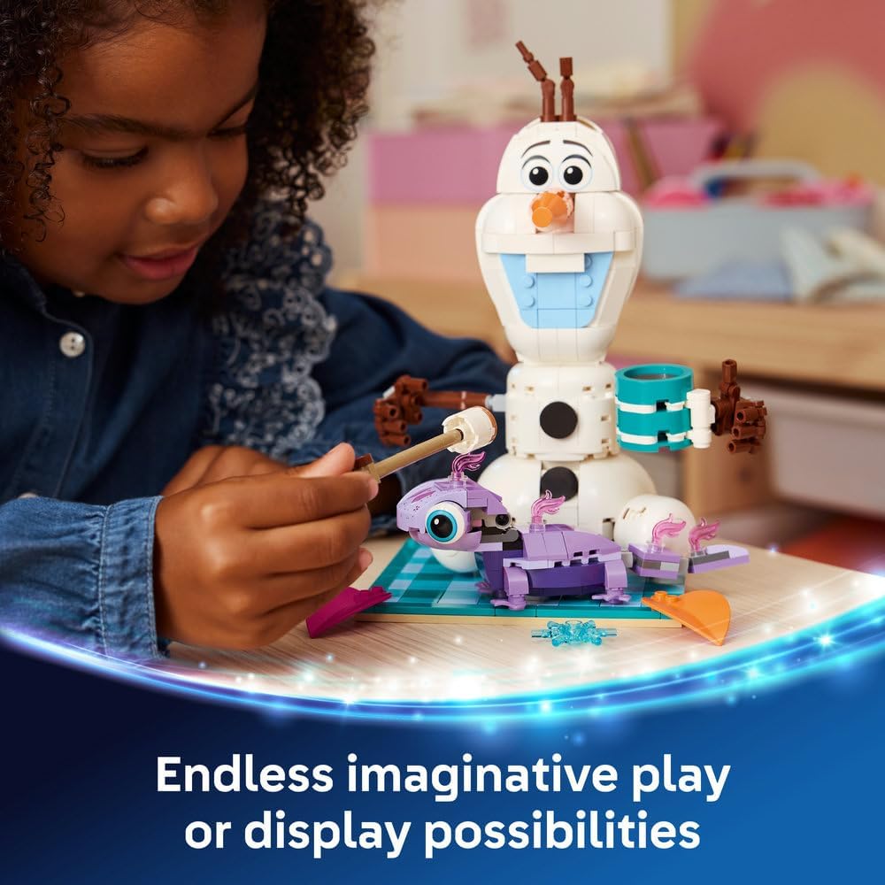 LEGO | Disney Frozen Olaf and Bruni's Picnic Fun Toy - Snowman Figure w/a Picnic Blanket & Accessories - DIY Bedroom Decor - Gift for 7+ Year Old Girls & Fans - 43287