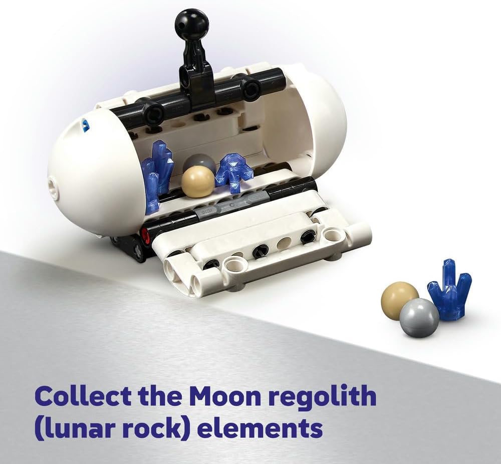 LEGO Technic Lunar Outpost Moon Rover Space Vehicle - Interactive STEM Toy with a Crane & Solar Panels - Robot Model - Birthday Gift for 10+ Year Old Boys & Girls - 42211