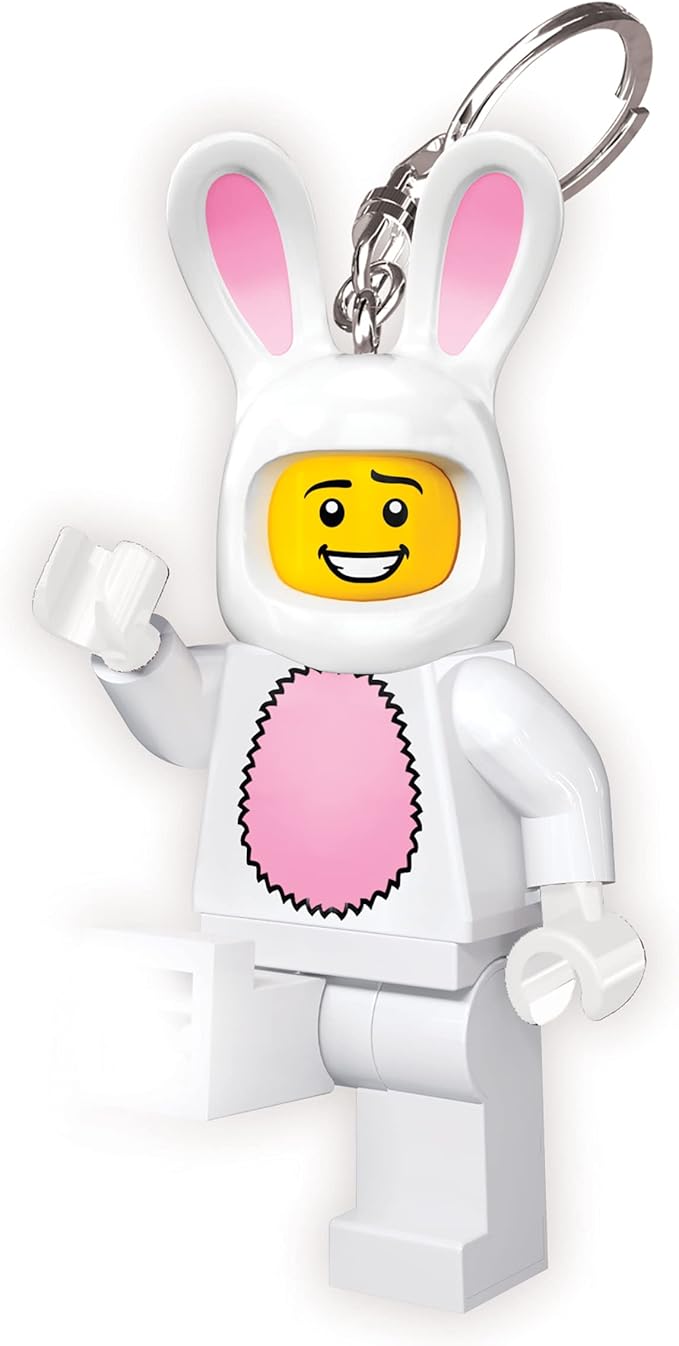 Lego IQ Minifigures Light Easter Bunny Suit Guy Keychain, 7.6 cm Tall