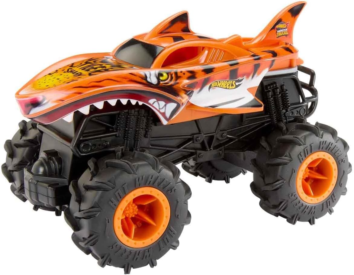 Hot Wheels RC Monster Trucks HW Tiger Shark RC in 1:24 Scale, Remote-Control Toy Truck