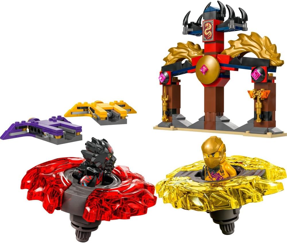 LEGO NINJAGO Dragon Spinjitzu Battle Pack Set with 2 Minifigures, Launchers & Flying Elements - Action Ninja Toy for 6+ Year Old Boys & Girls - Ramadan Gifts for Dragons Rising TV Show Fans - 71826