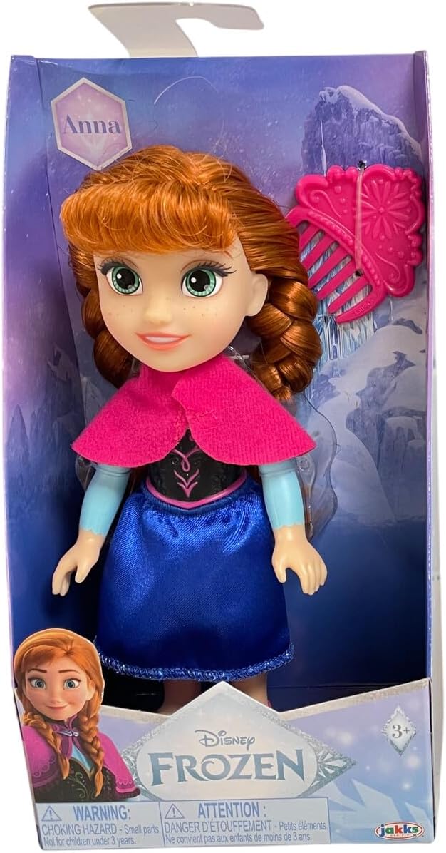 Disney Princess Petite Doll With Comb 6-Inch Anna, Collectible Doll, Figurine, 3 Years+