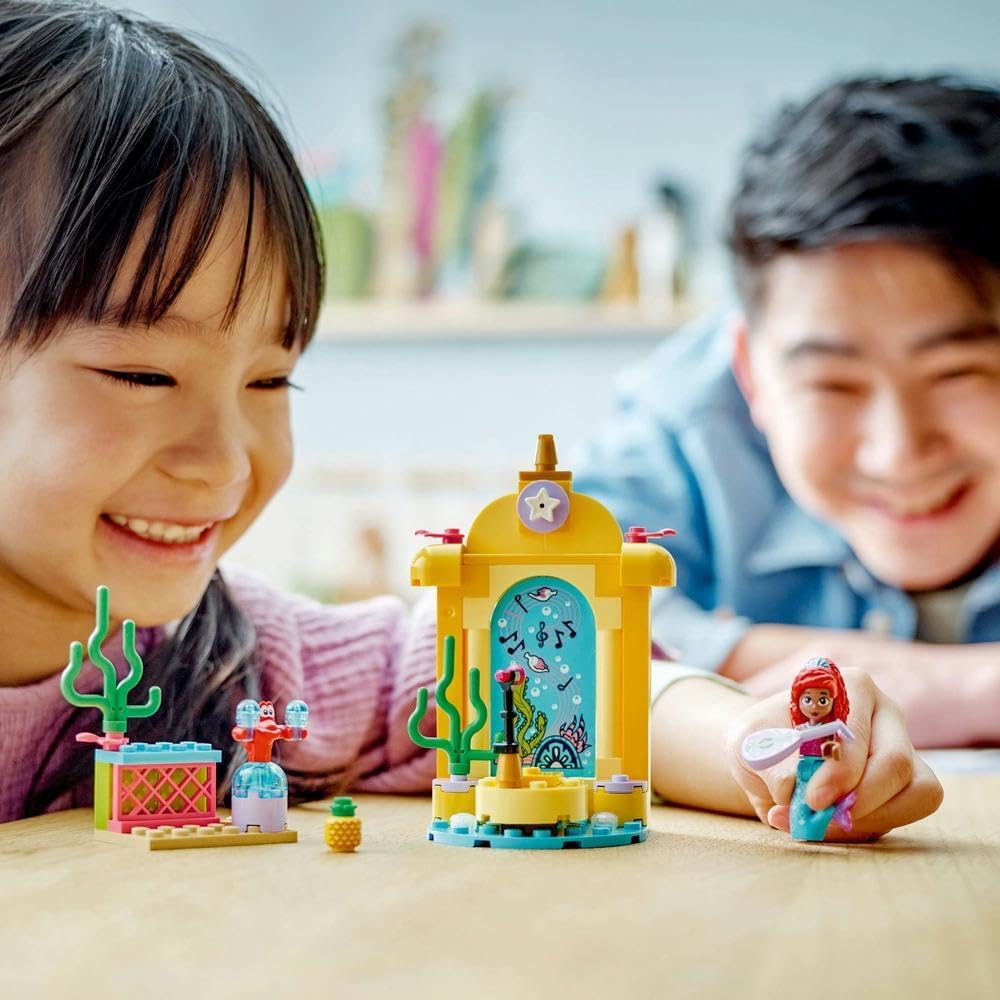 LEGO ǀ Disney Princess Ariel’s Music Stage, Buildable Toy for Kids, with a Mini-Doll Character and Sebastian Animal Figure, Fun Gift Idea for TV Show Fans, 4 Plus Year Old Girls and Boys 43235