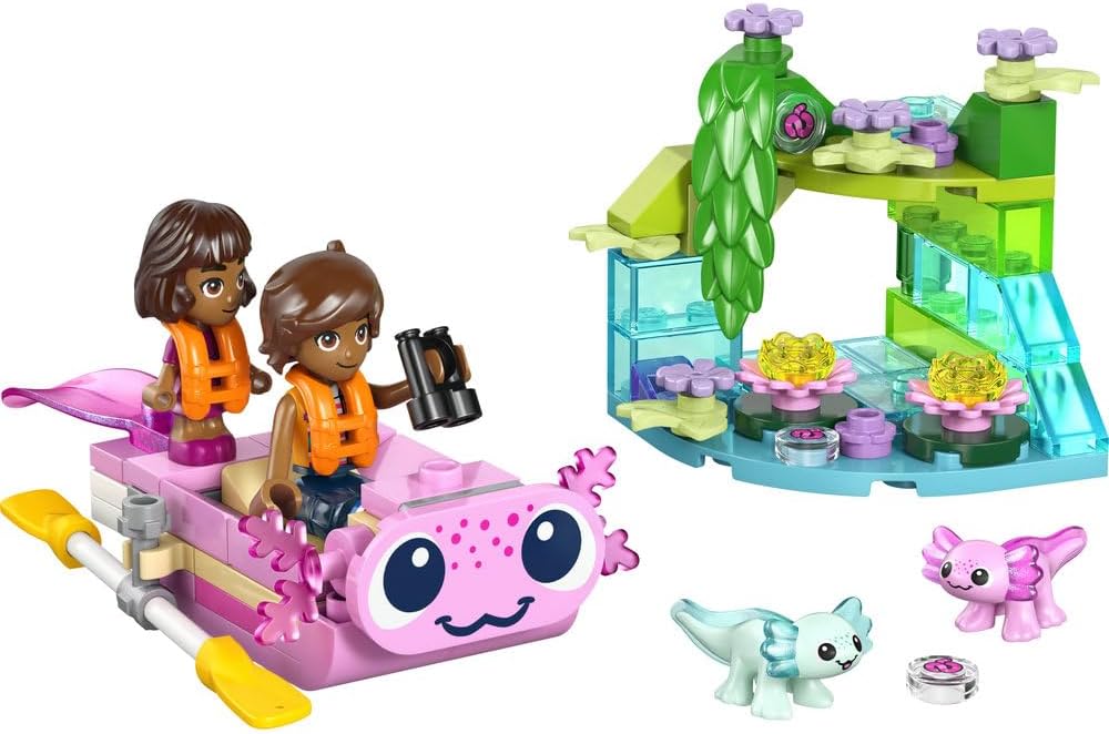 LEGO Friends Axolotl Adventure Boat Toy - incl. 2 Mini Dolls, 2 Cute Animal Figures, Plants, Flowers & Accessories - Birthday Gift for 5+ Year Old Girls - 42681