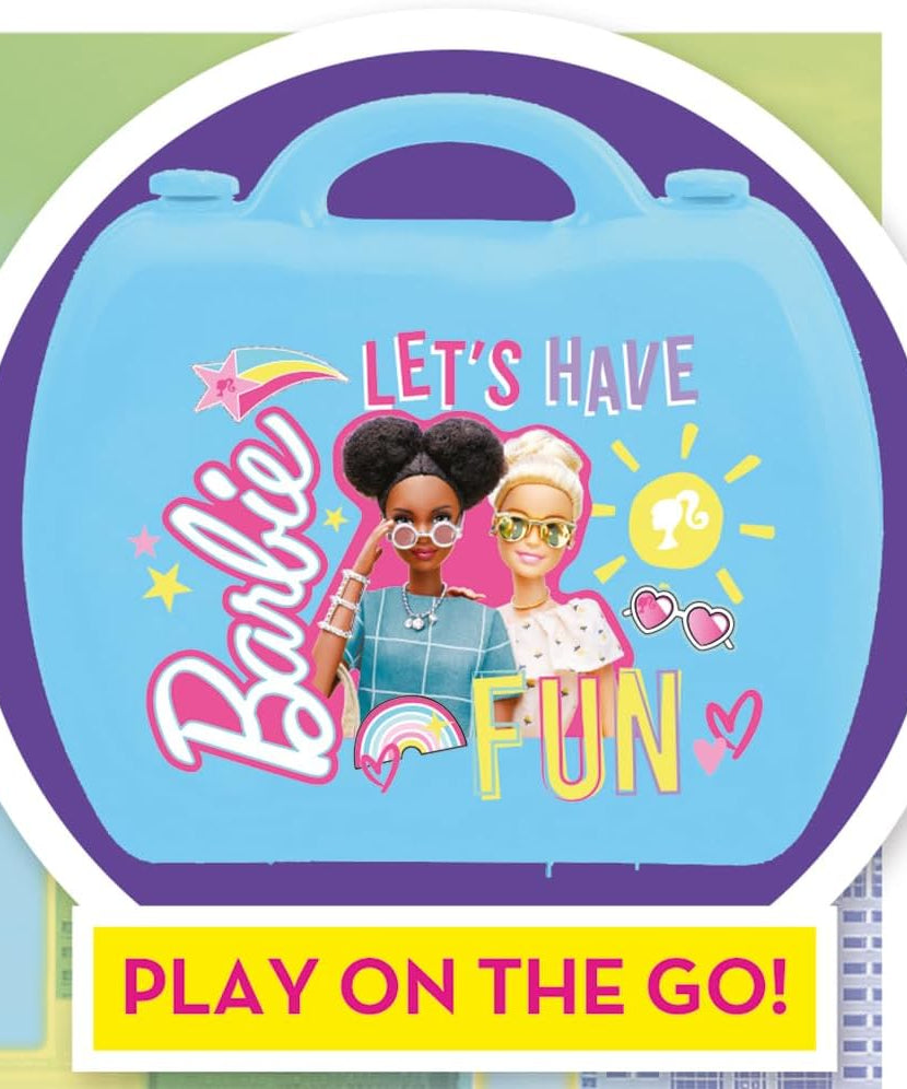 Sinco Creations Barbie City Break Adventure Playset, 20 Piece Pretend Play Toy with Carry Case, Role Play Toy Suitable for Kids Aged 3Y+