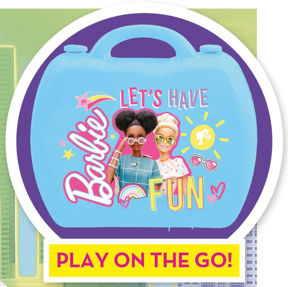 Sinco Creations Barbie City Break Adventure Playset, 20 Piece Pretend Play Toy with Carry Case, Role Play Toy Suitable for Kids Aged 3Y+