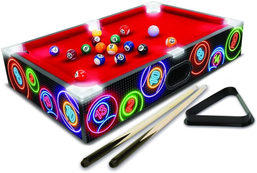 Ambassador Merchant Electronic Arcade Pool/Billiards, Black, Wood Material, Smooth Fast Action Surface, Kids 6-12 Years+