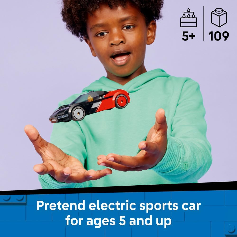 LEGO City EV Supercar Toy - Race Car Model Kit w/a Driver Minifigure - Fine Motor Skills Building Set - Small Birthday Gift Idea for 5+ Year Old Boys - 60486