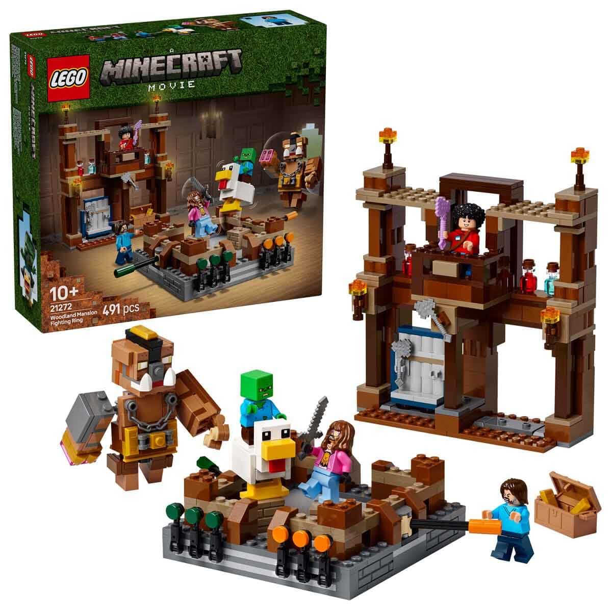 LEGO Minecraft Woodland Mansion Fighting Ring - Interactive Building Toy - incl. a Baby Zombie, Steve, Garret & Henry Minifigures - Movie Set for 10+ Year Old Boys, Girls & Gaming Fans - 21272