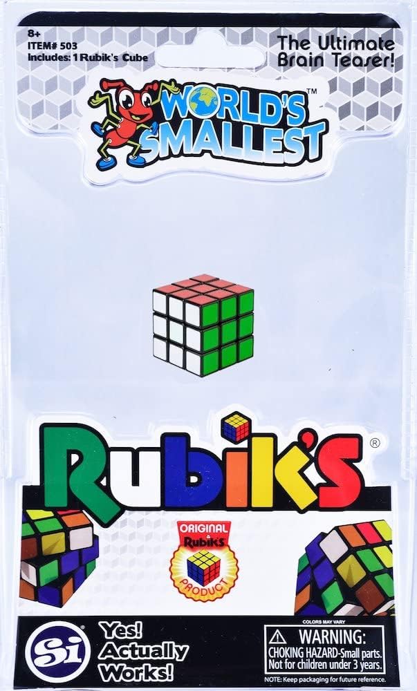 Worlds Smallest Cubo de Rubik edición miniatura, tamaño de bolsillo, puzzle 3D