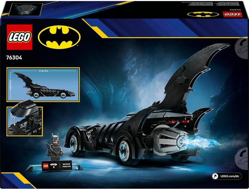LEGO DC Batman Forever Batmobile - Super Hero Car Toy with a Minifigure - incl. an Opening Cockpit & Detailed Interior - Gift for 12+ Year Old Boys, Teenagers & Adult Fans - 76304