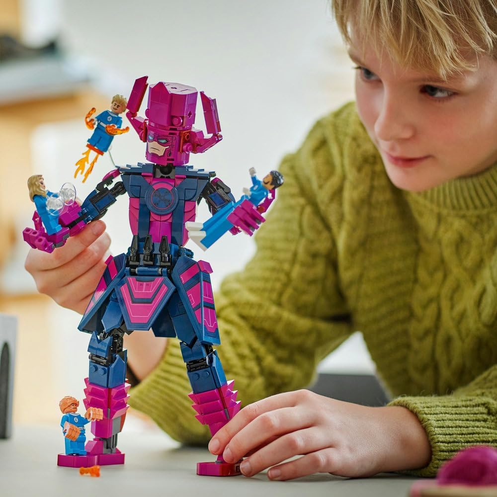 LEGO Marvel Fantastic Four vs. Galactus Construction Figure - Building Toy with Reed Richards, Invisible Woman, The Thing & Human Torch Minifigures - Movie Set for 9+ Year Old Boys & Girls - 76316